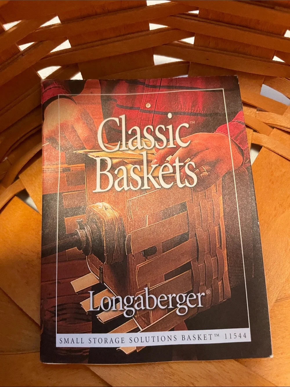 Longaberger small storage solutions  Basket with Red and Olive Accent Bands
